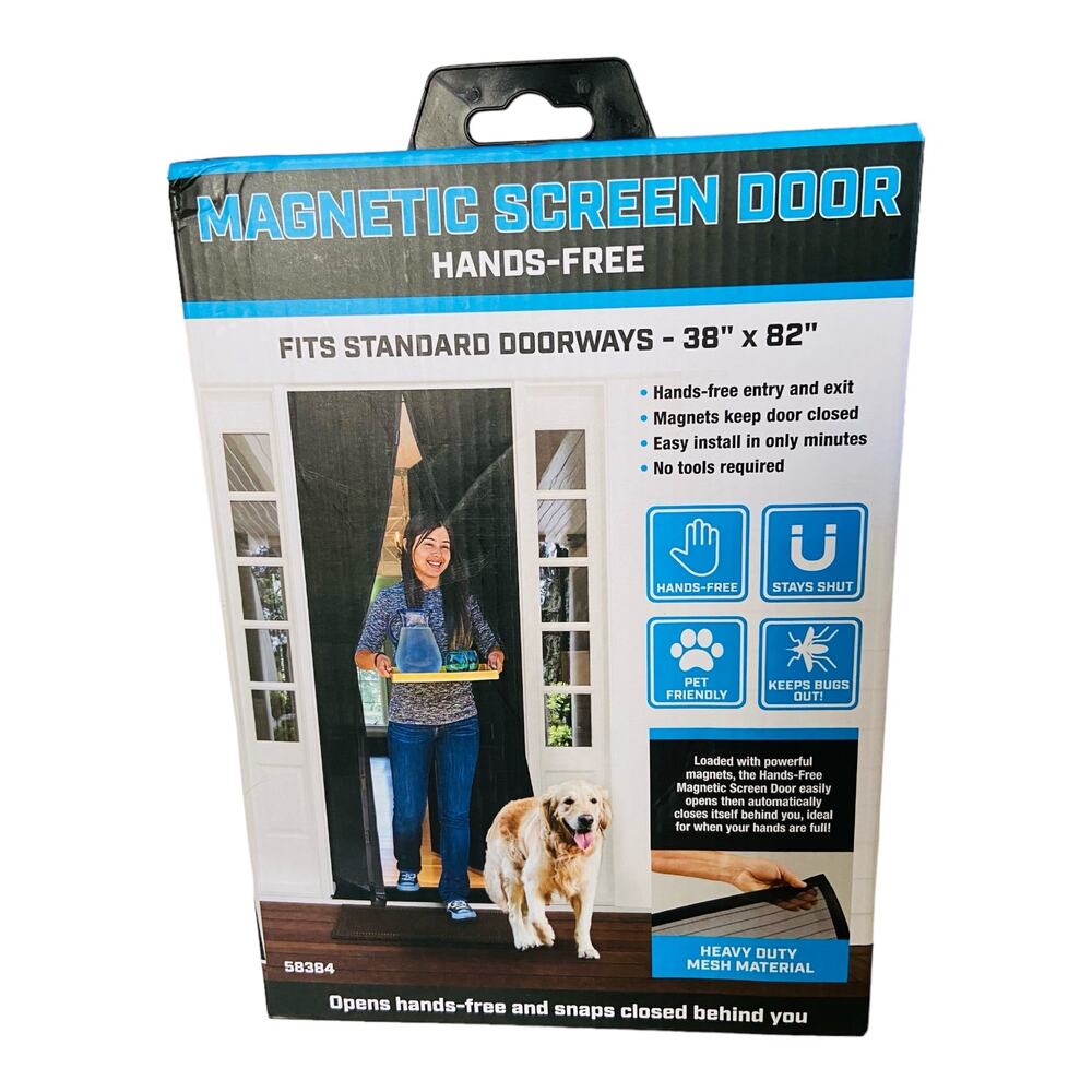 New Magnetic Screen Door Hands Free Standard Door Pet Friendly Anti Bugs
